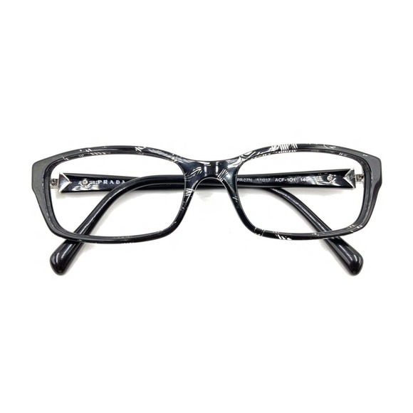 Prada VPR 07N ACF-1O1 Black Clear Rectangle Eyeglasses Frames 53-17 140 Italy - Picture 12 of 12